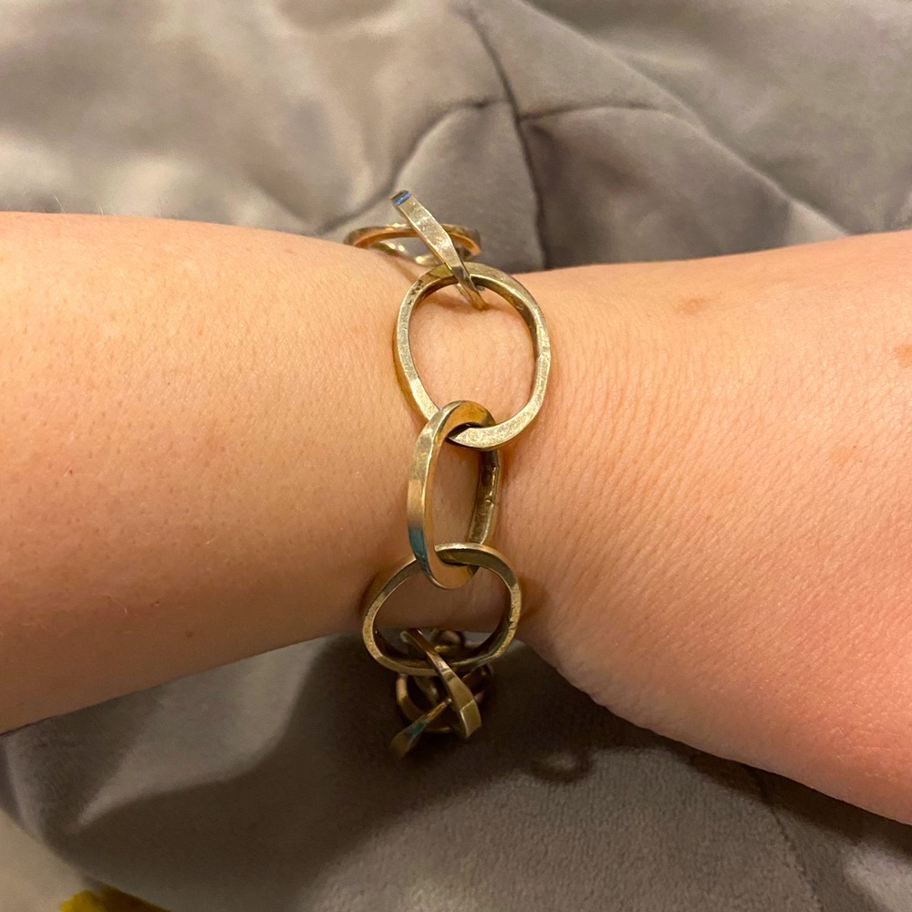 Large silver chain link bracelet